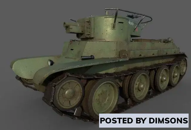 Military Soviet Tank BT-7A - 3D Model