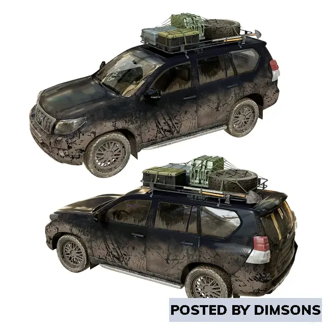 Vehicles, cars Toyota Land Cruiser Prado — black - 3D Model