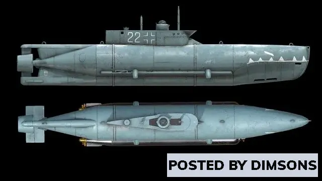 Watercraft U-Boat Type XXVIIB Seehund - 3D Model