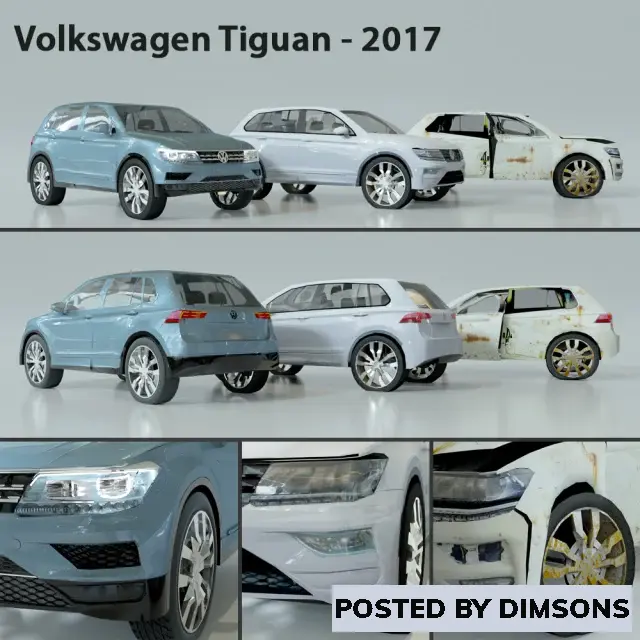 Vehicles, cars Volkswagen-tiguan 2017 - 3D Model