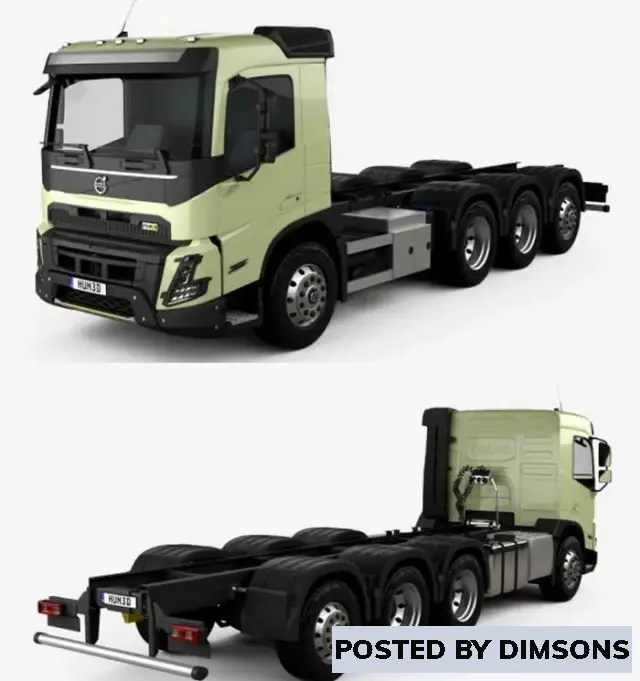 Vehicles, cars Volvo FMX Day Cab Chassis Truck 4-axle 2022 - 3D Model