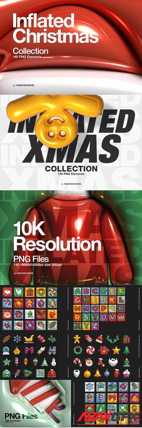 Inflated Xmas 140 PNG Elements - 42231531