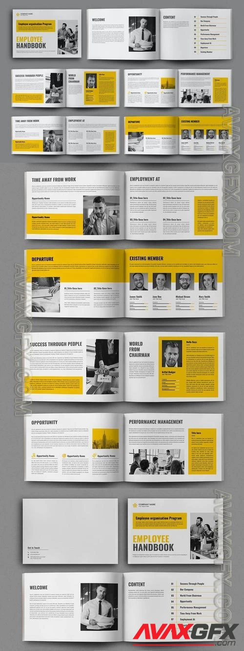 Employee Handbook Brochure Design Template HRGYW3E