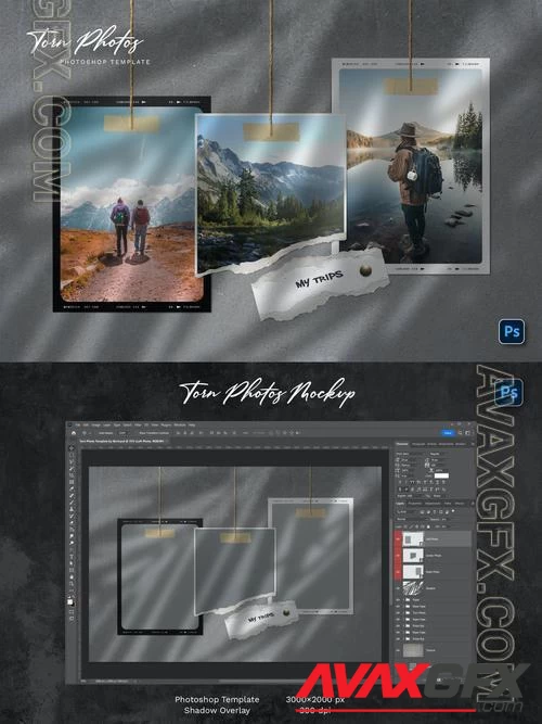 Torn Photo Template