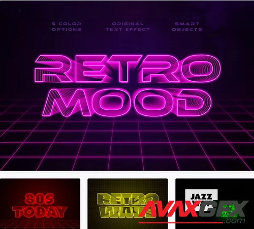 Retro Wave Text Effects - 91529791