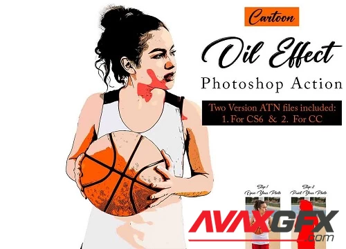 Cartoon Oil Effect Photoshop Action - 42309761