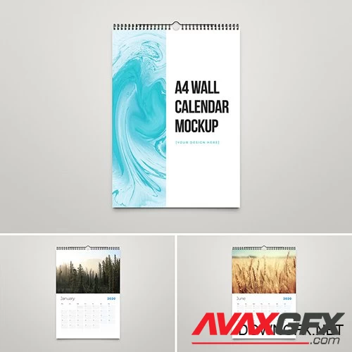 A4 Wall Calendar Mockup 302716503 PSDT