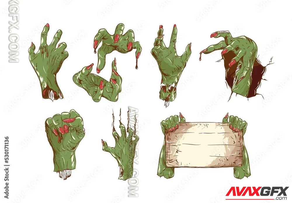 Zombie Hands Halloween Illustration 530171136 Adobestock