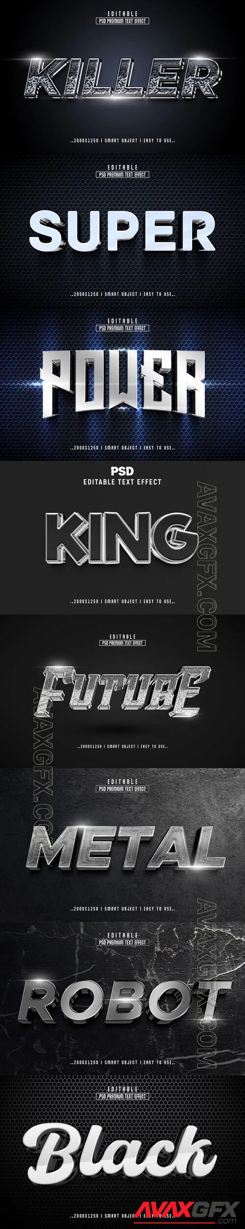 8 Psd style text effect editable set vol 29