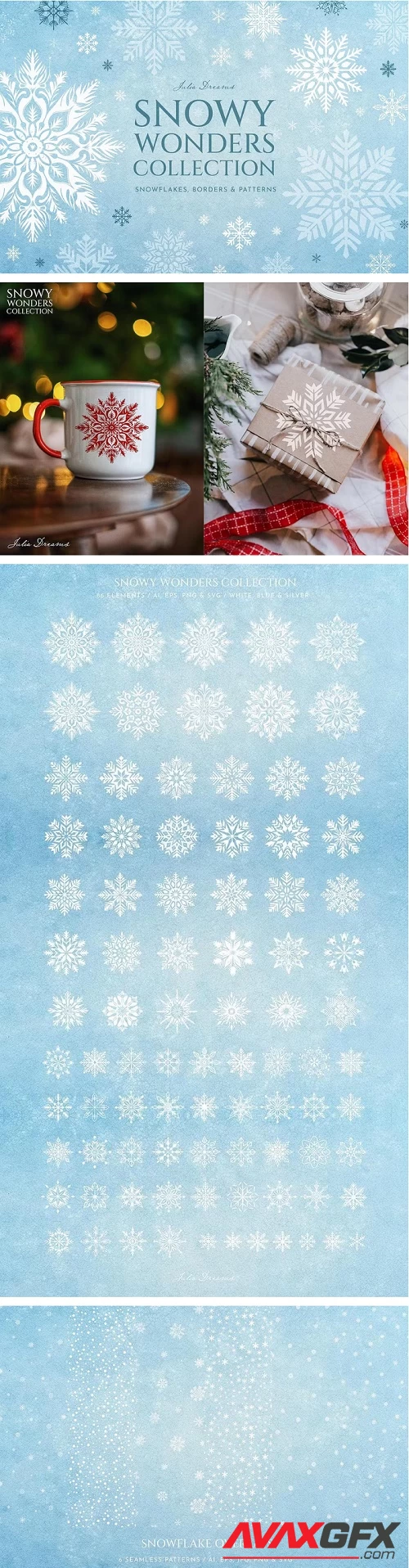 Snowy Wonders Snowflakes Vector Elements - UPLT7MW