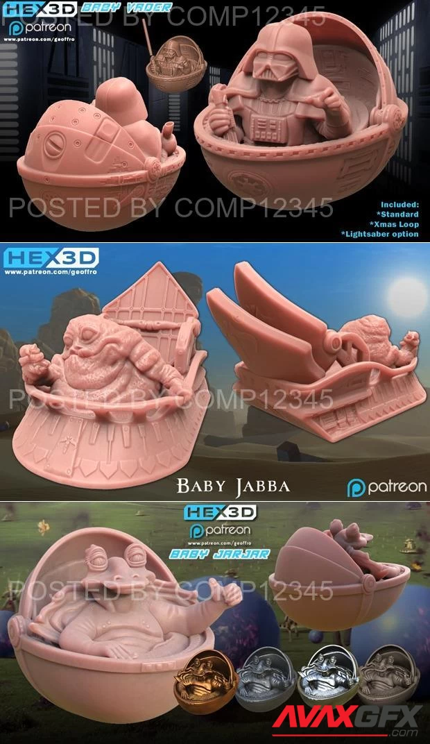 Star Wars Baby - Jarjar and Jabba and Vader