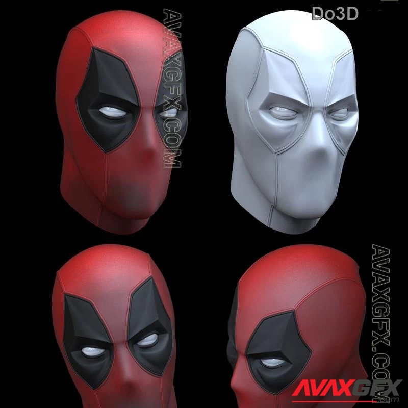 Deadpool Mask - Faceshell with 6 no hearts