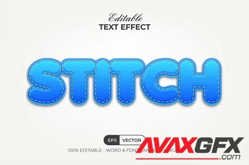 Stitch Blue Text Effect Style - 91539644