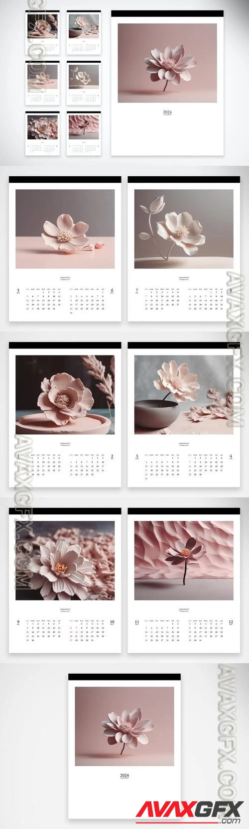 2025 Bimonthly Calendar Download Indesign Templates