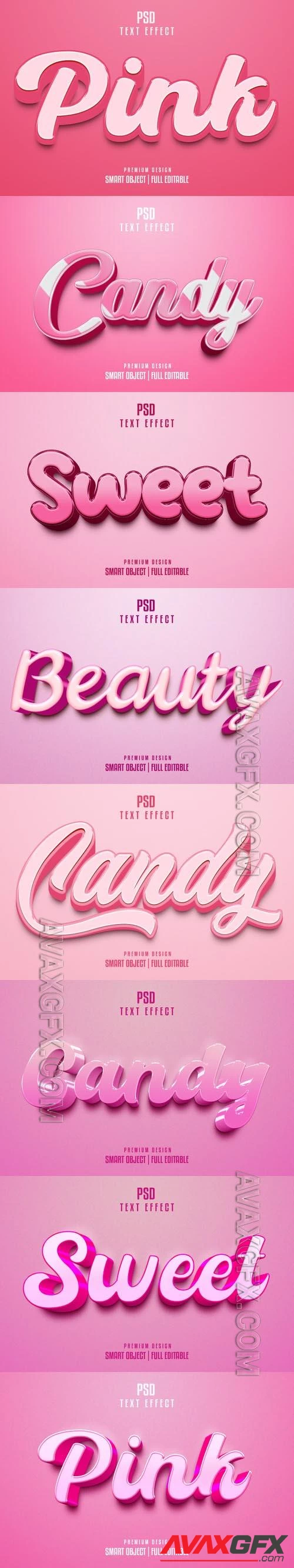 8 Psd style text effect editable set vol 6