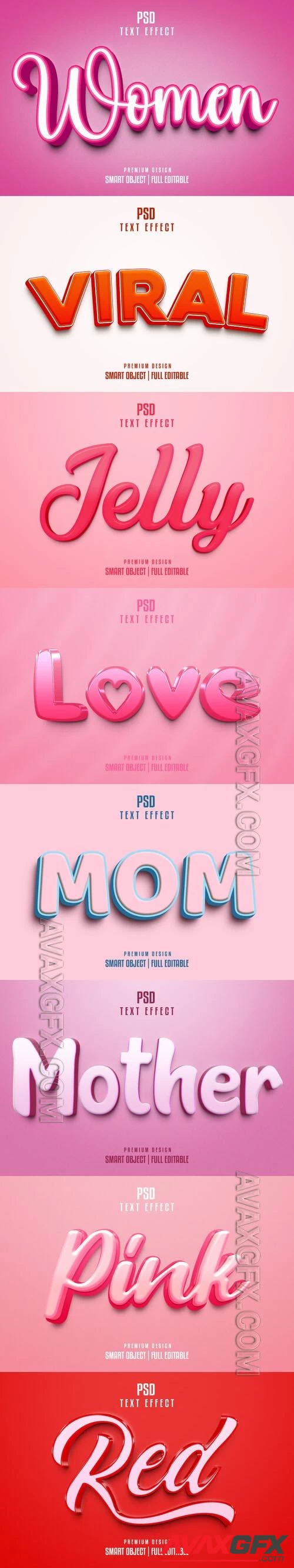 8 Psd style text effect editable set vol 8