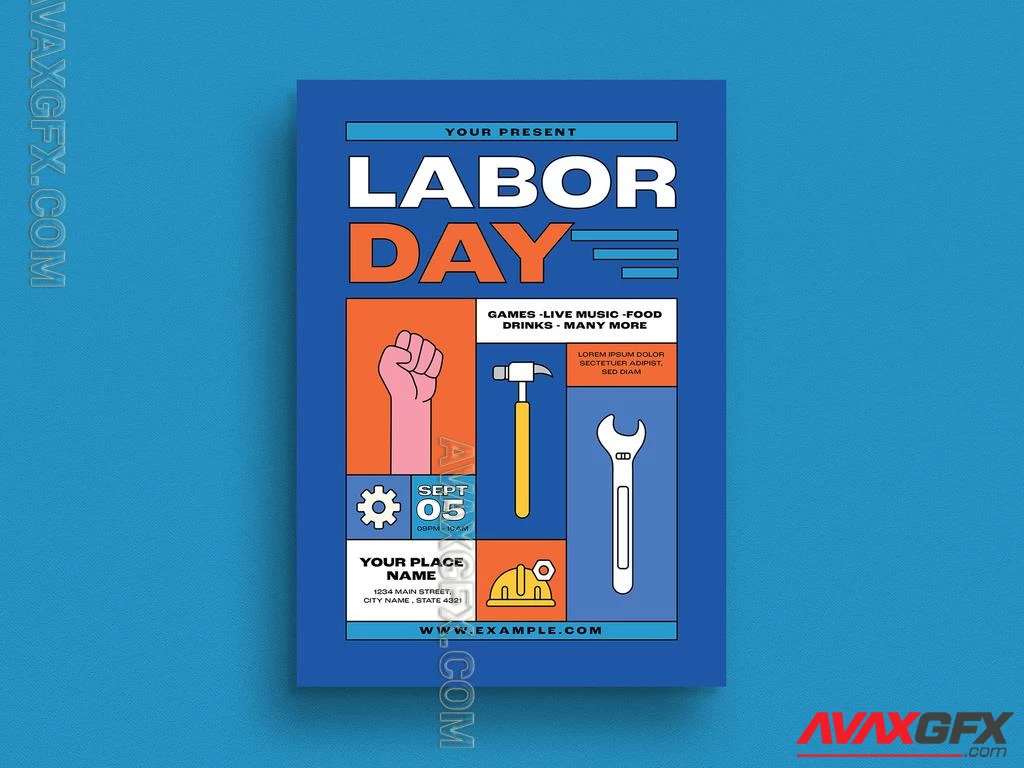 Labor Day Celebration Flyer Layout 529495658 Adobestock