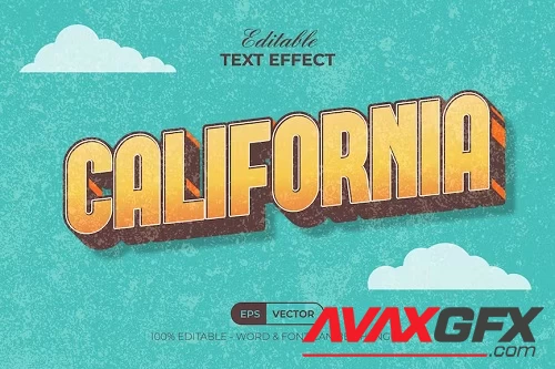 Vintage Text Effect California Style - 42291069