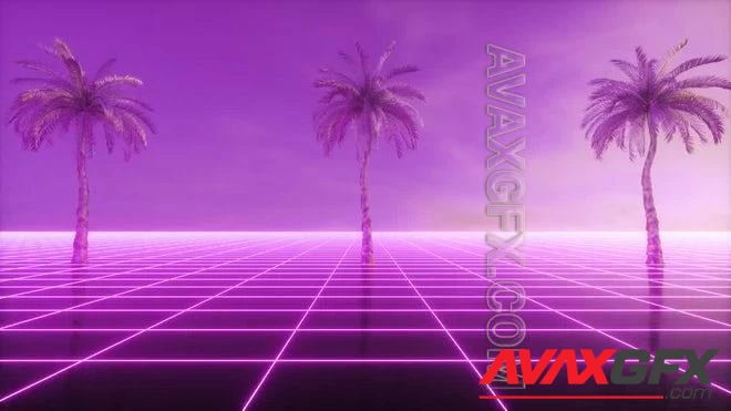 MA - Purple Synthwave Palms Loop 1602316