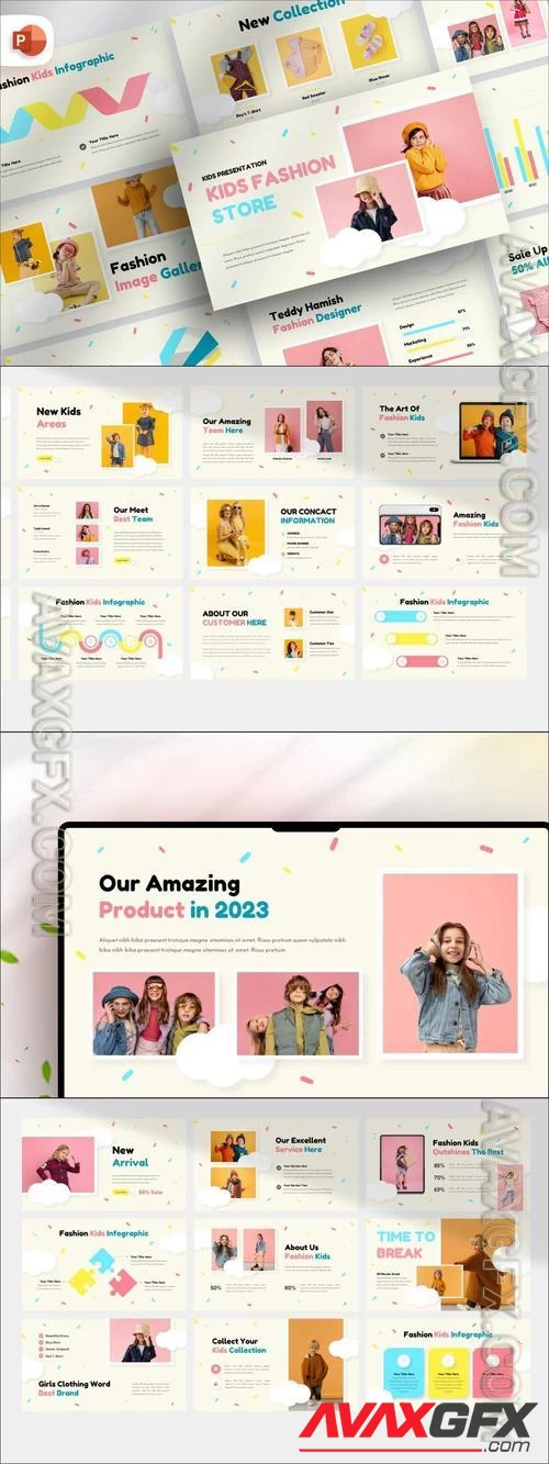 Playful Kids Fashion Store PowerPoint Template