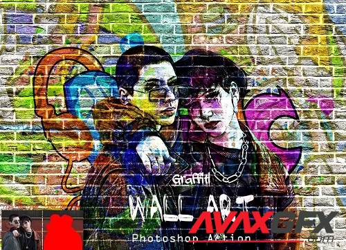 Graffiti Wall Art Photoshop Action - 42180808