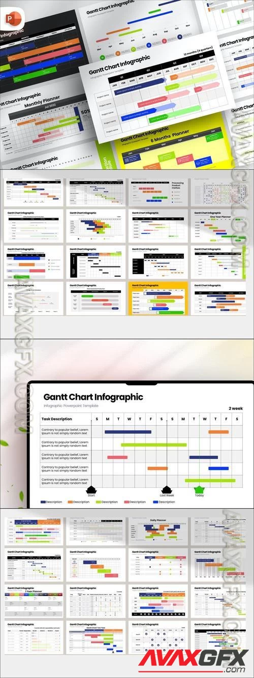 Gantt Chart Infographic PowerPoint Template