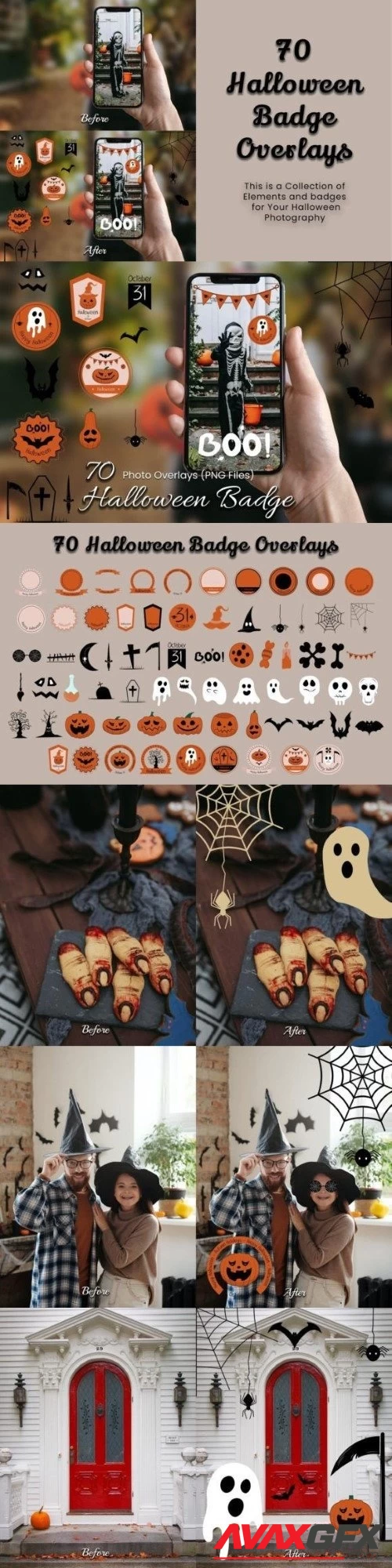 70 Halloween Badge Photo Overlays - 91532141