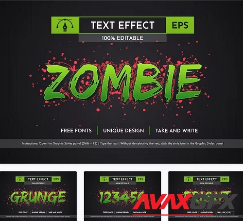 Zombie - Editable Text Effect - 91534870