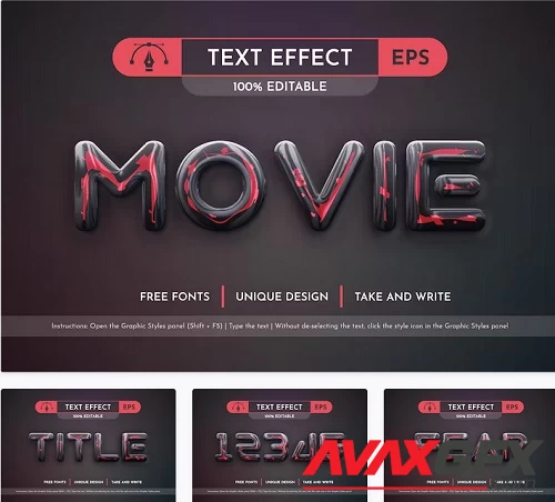 Glass Blood - Editable Text Effect - 69447419