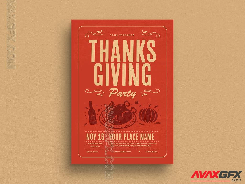 Thanksgiving Flyer Layout 529495656 Adobestock