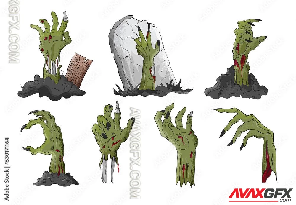 Zombie Hands Coming Out of Ground 530171164 Adobestock