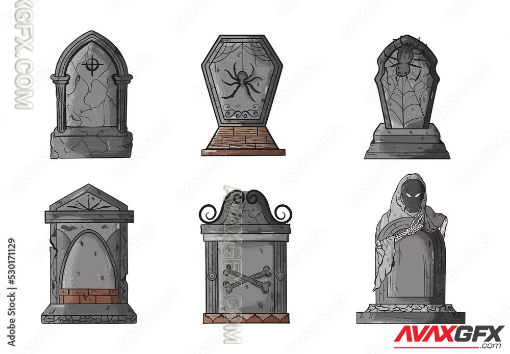 Tombstone Headstone Grave Illustration 530171129 Adobestock