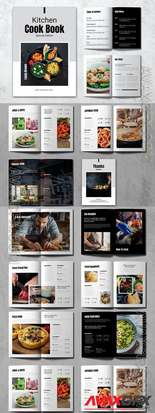 Kitchen Cook Book Magazine Design Template