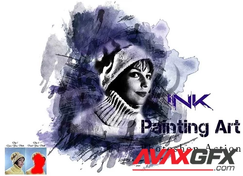 Ink Painting Art Photoshop Action - 42291765