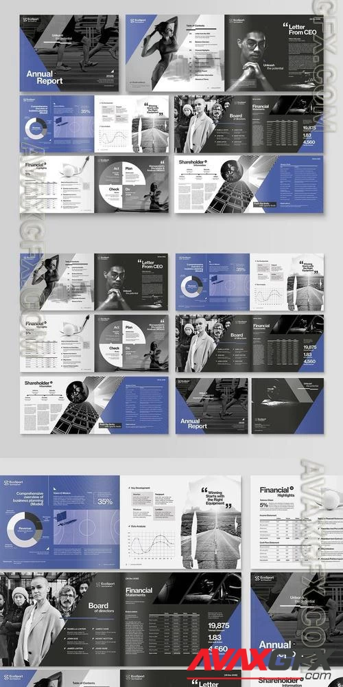 Annual Report Landscape Brochure Template 62VFPFU