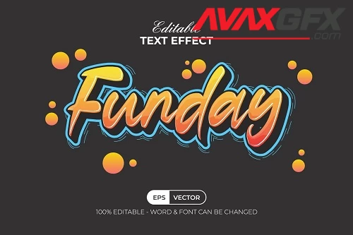 Funday Text Effect Sticker Style - 58618043