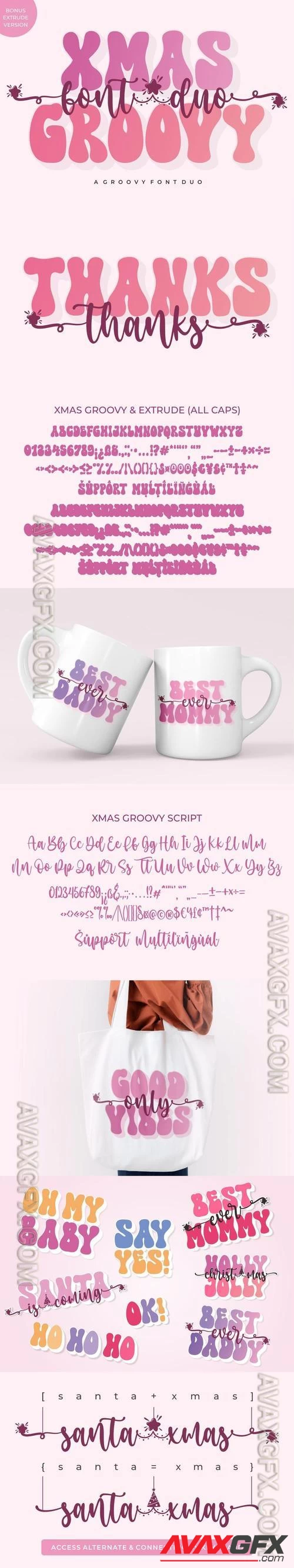 Xmas Groovy Font Duo