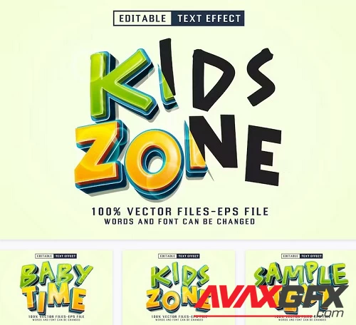 Kids Zone Editable Text Effect - ZTGNBFC