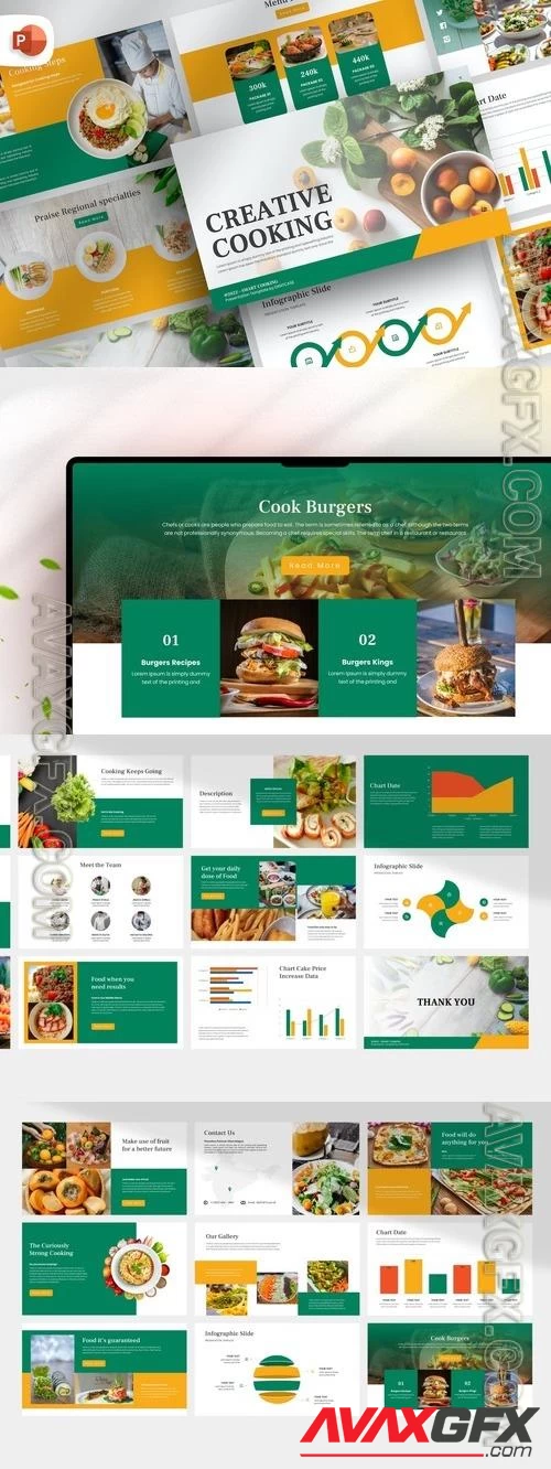 Fresh Creative Cooking PowerPoint Template