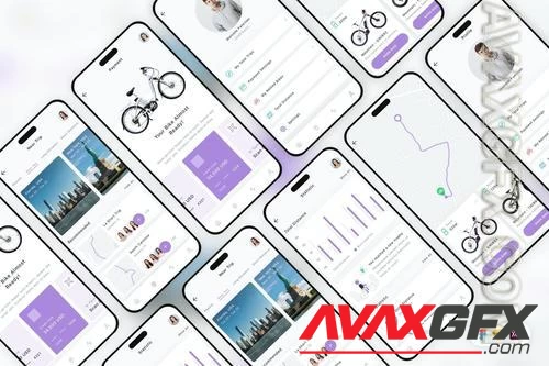 Bike Rental Mobile App UI Kit 4NNSFFK