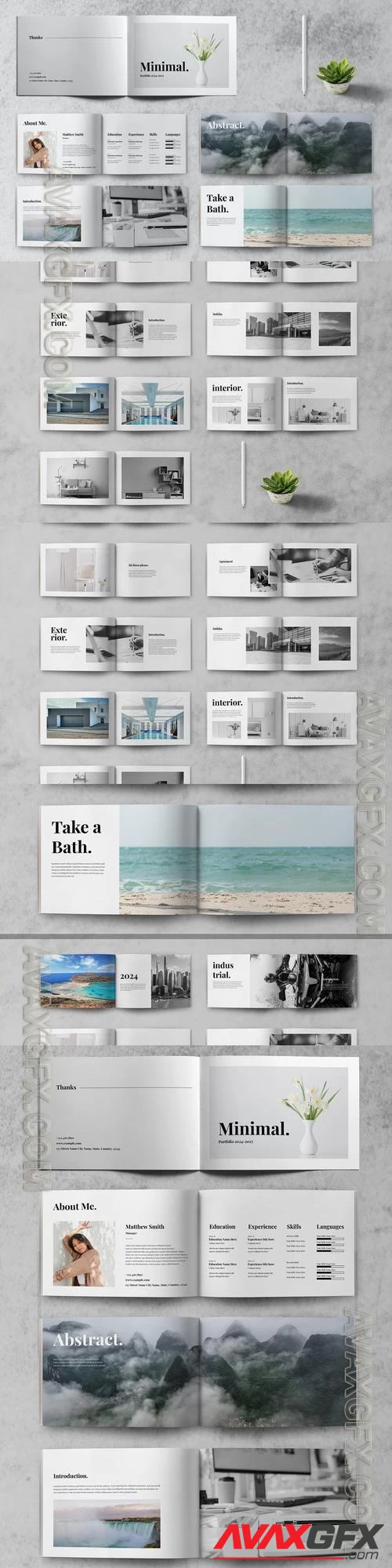 Minimal Portfolio Magazine Design Template VS5Z234