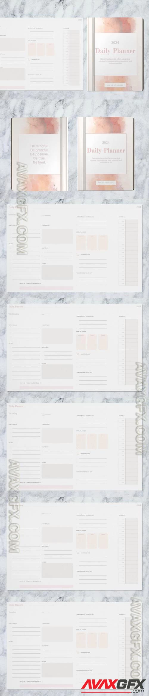 Daily Planner 2024 Template X5FT3WA