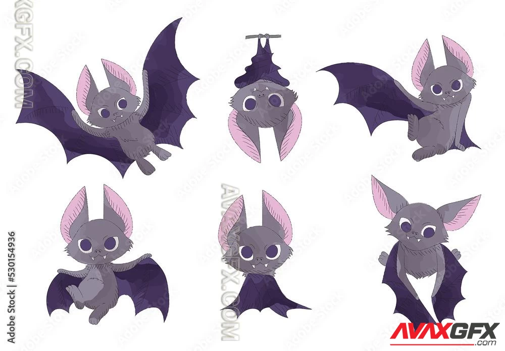 Cute Halloween Bats 530154936 Adobestock