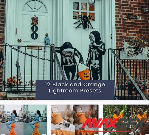 12 Black and Orange Lightroom Presets - UN43WZK