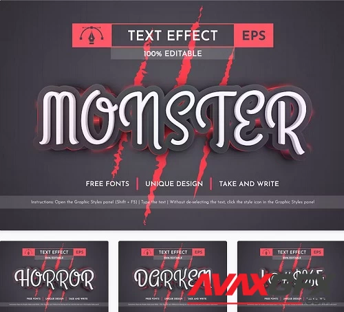 Red Monster - Editable Text Effect - 50811489