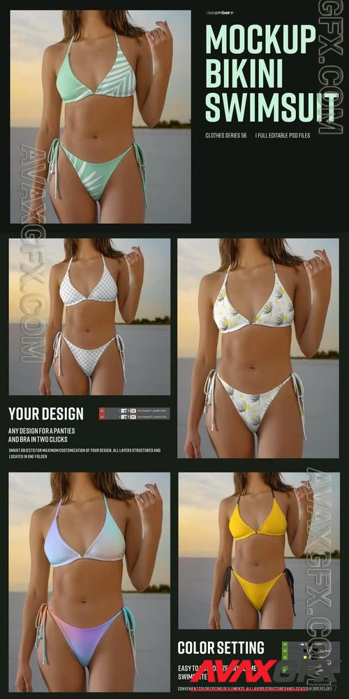 Beach Bikini Mockups. Swimsuit Two Piece