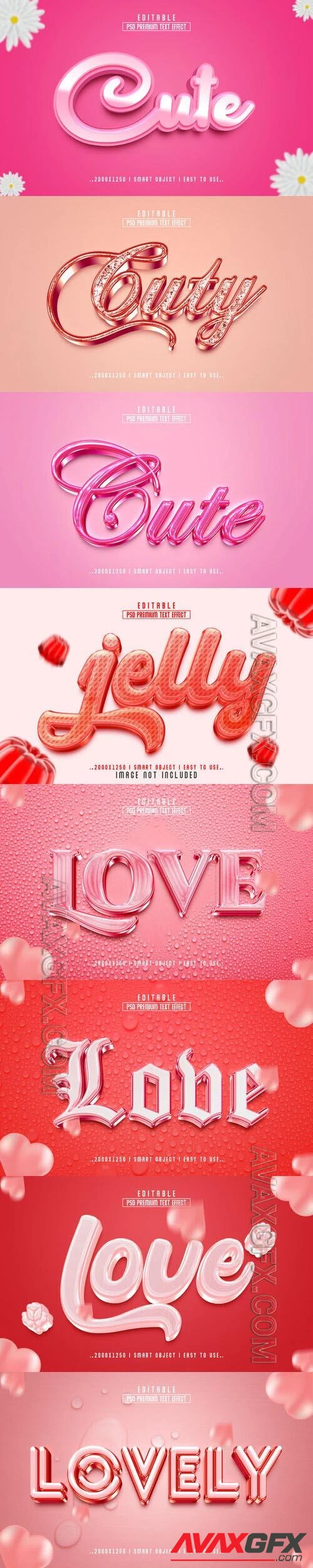 8 Psd style text effect editable set vol 22