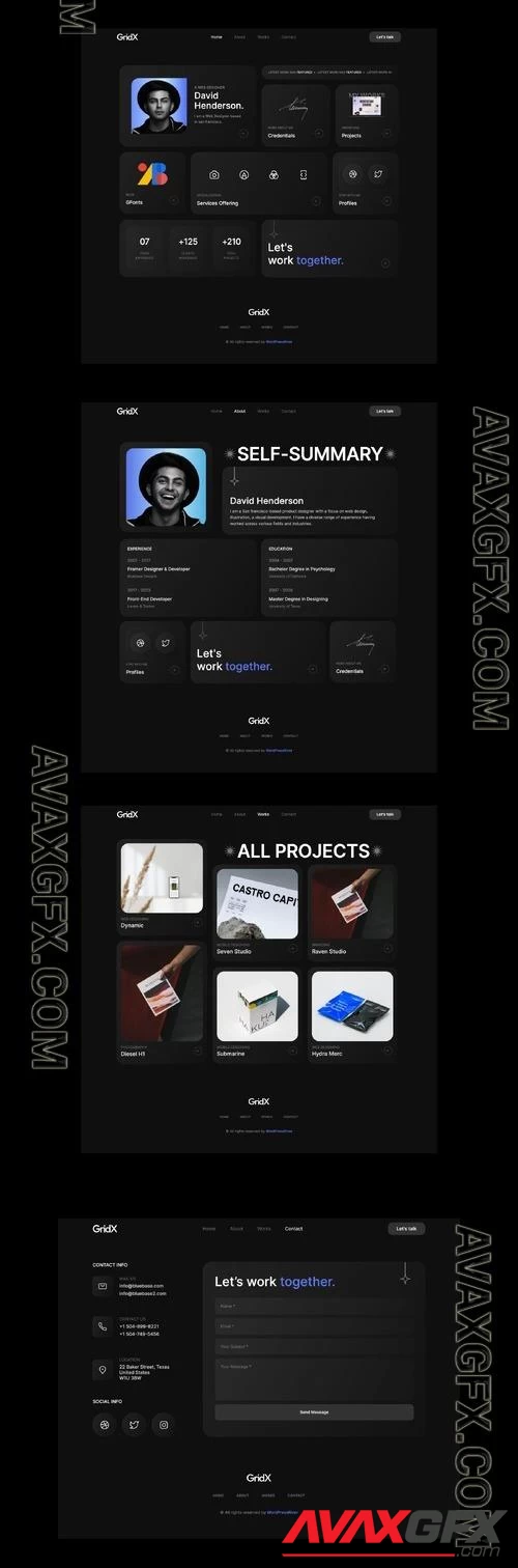 GridX - Portfolio Design & HTML/CSS Template UI8