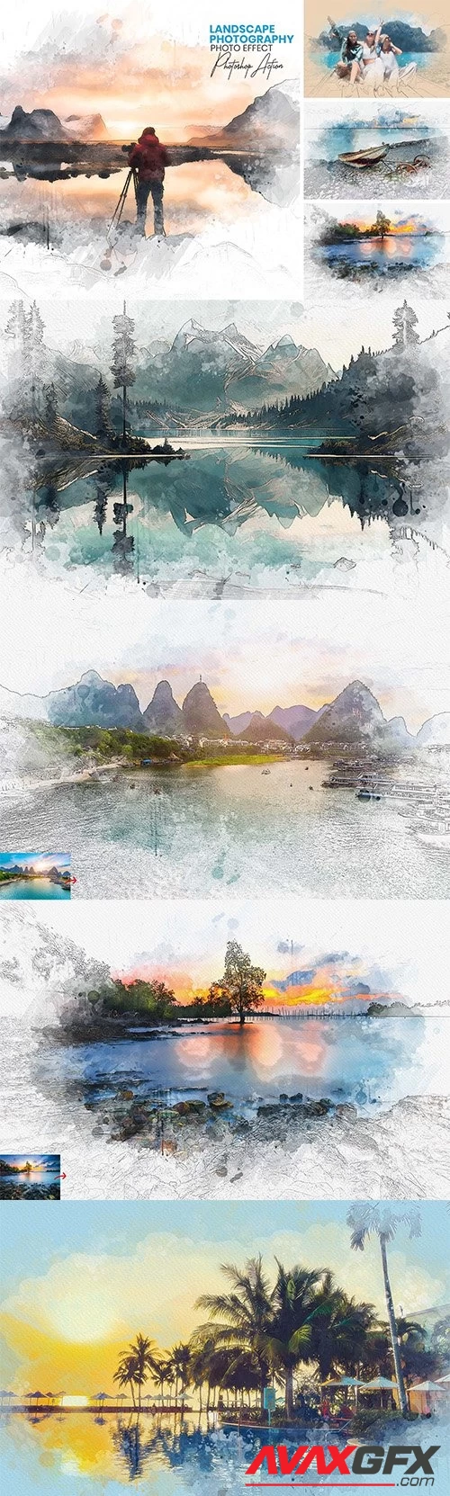 Landscape Photography Watercolor - 42284283