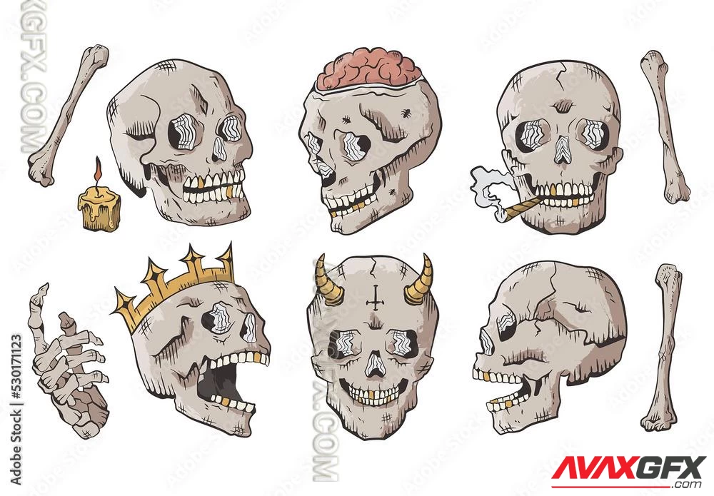 Skull Skeleton Illustrations 530171123 Adobestock